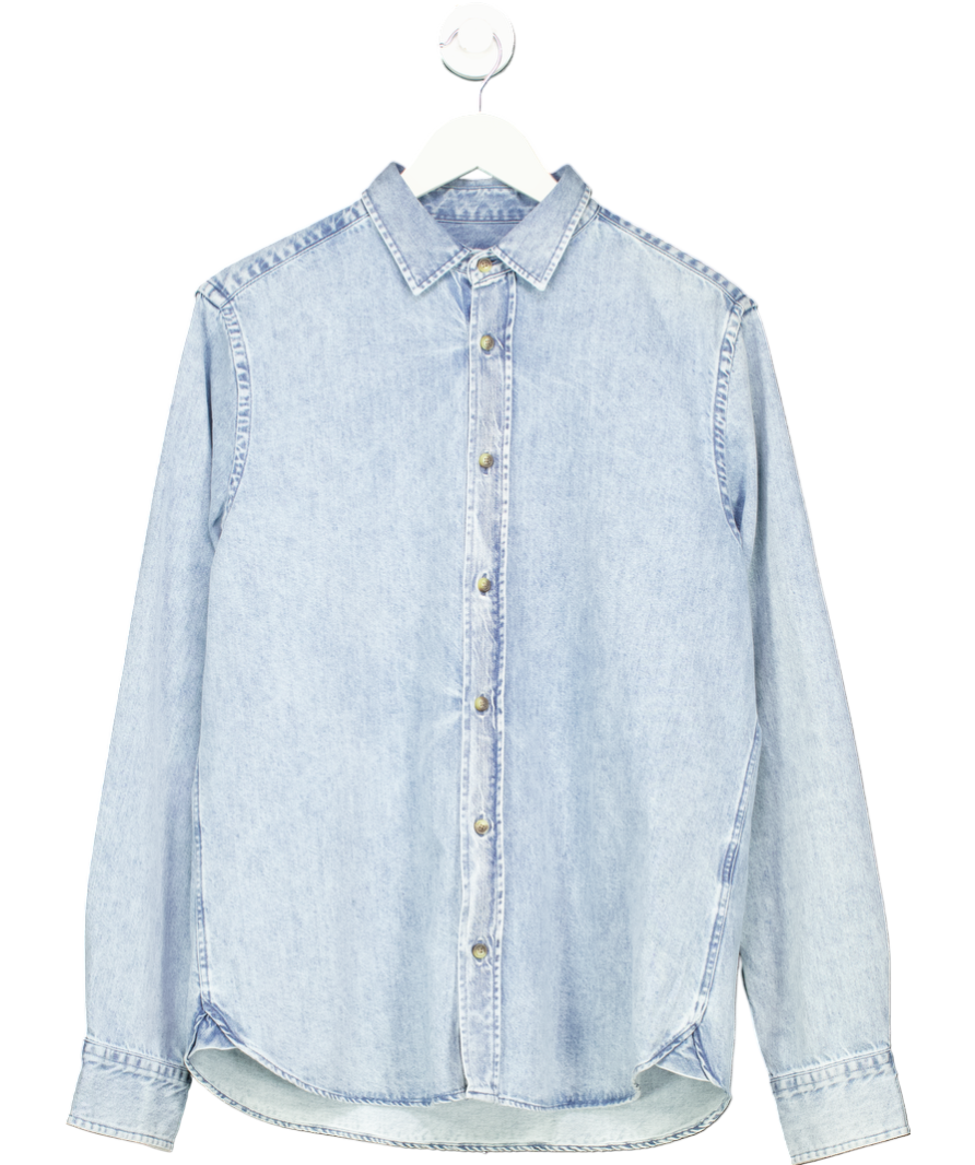 Beaufort & Blake Blue Kinver Mid Wash Denim Shirt UK M
