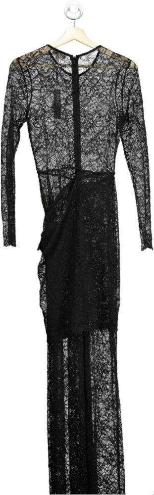 L'AGENCE Black Lace Long Sleeve Dress S