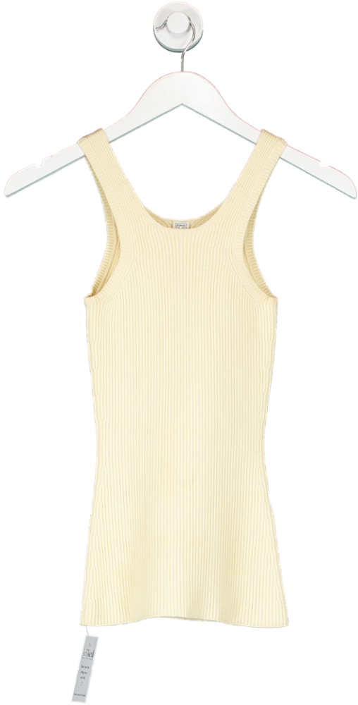 Totême Cream Knit Curved Tank Top UK XXS