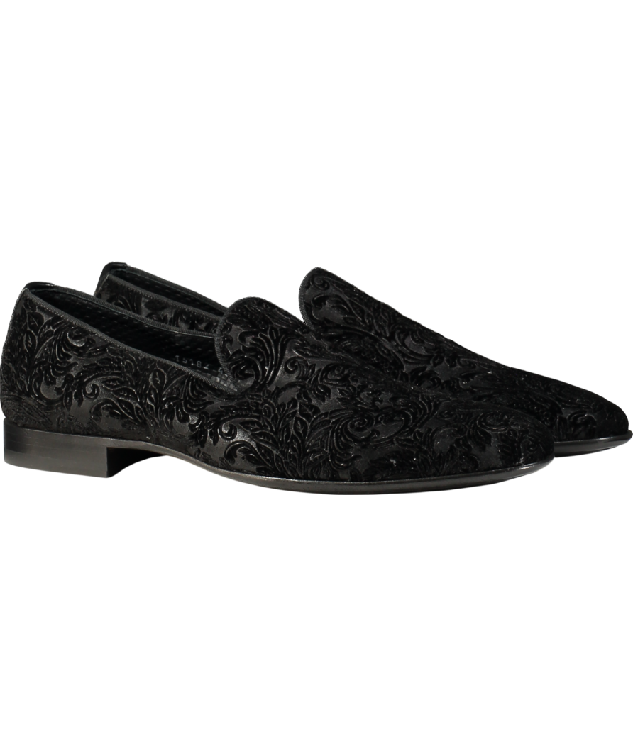 MAGNANNI Black Magnanni Baroque Velvet Slippers UK 11 EU 45 👞