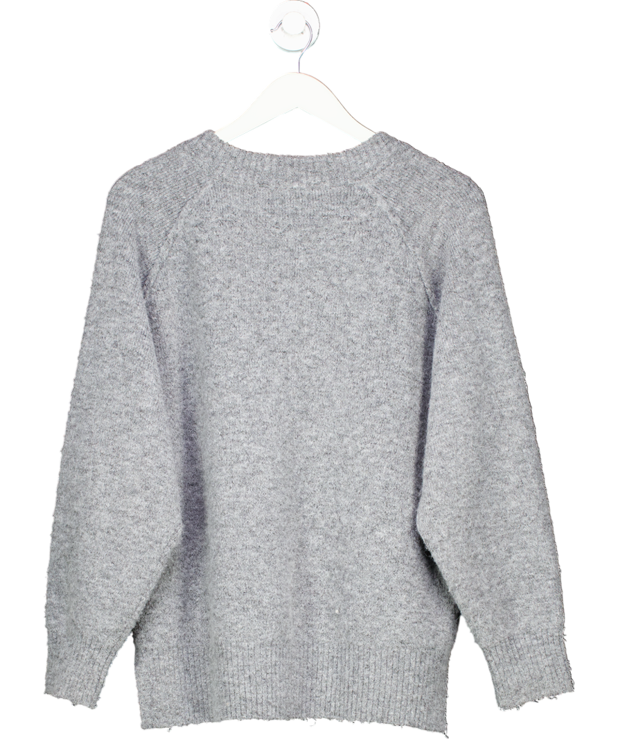 PRETTY LAVISH Grey Liberty V Neck Seam Knit Jumper UK S