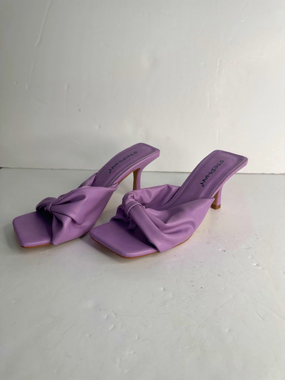 Stephan Purple Knotted Heeled Mules UK 4