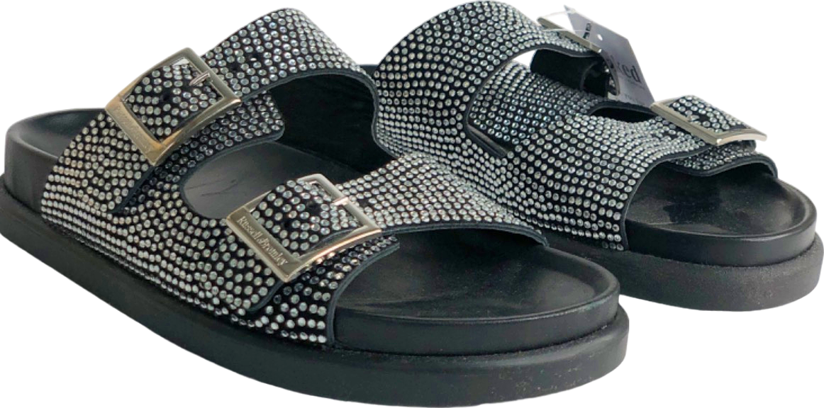 Russell & Bromley Black Swarovski Embellished Sandals EU 40 UK 7