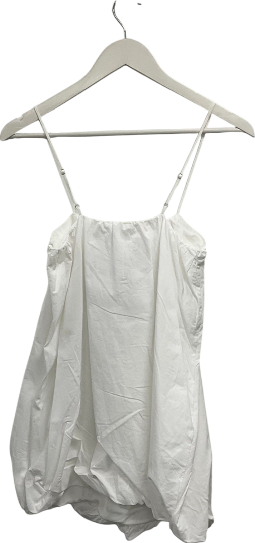 Pull&Bear White Short Strappy Balloon Dress UK XS