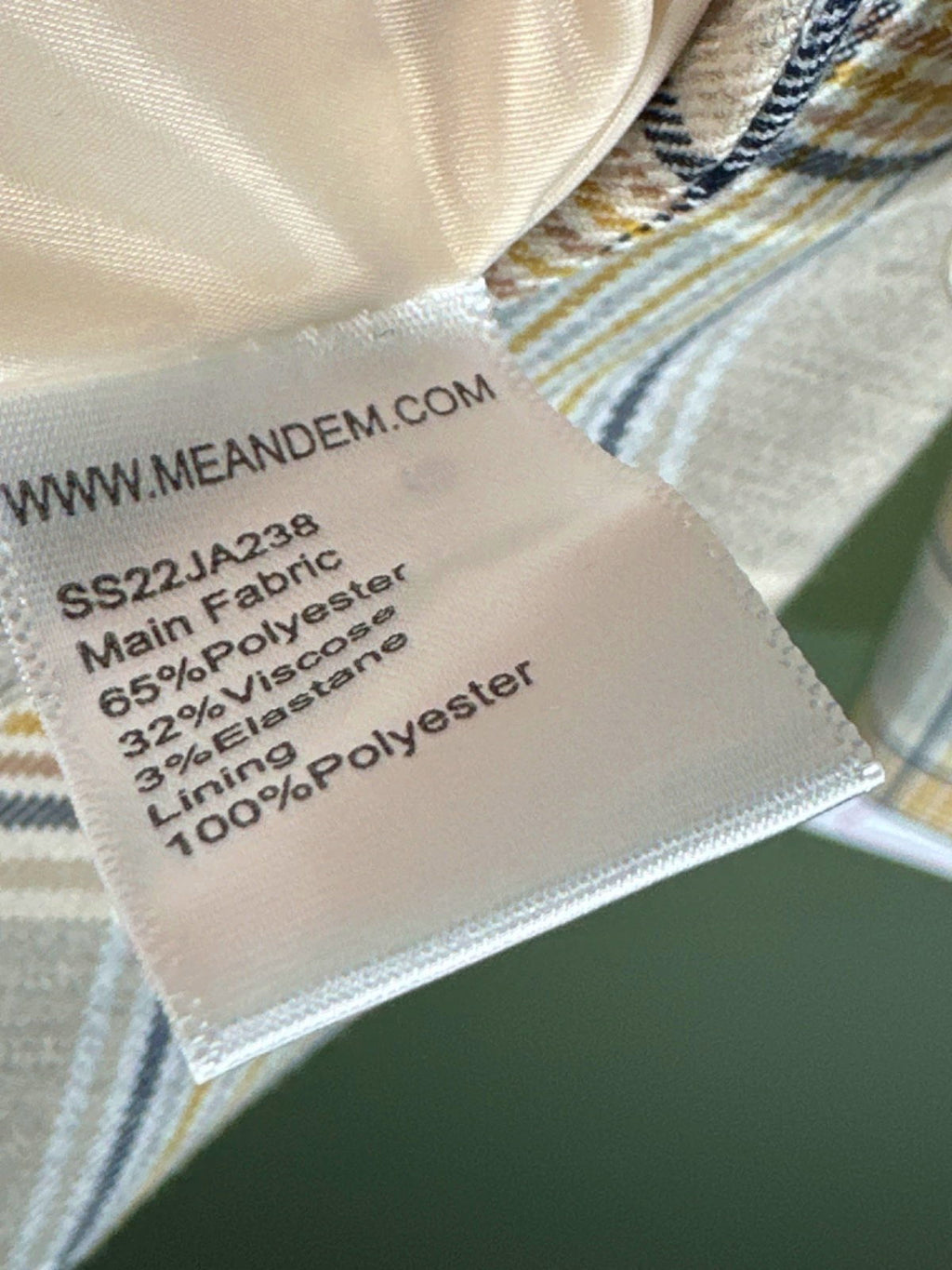 ME+EM Beige Checkered Blazer UK 10