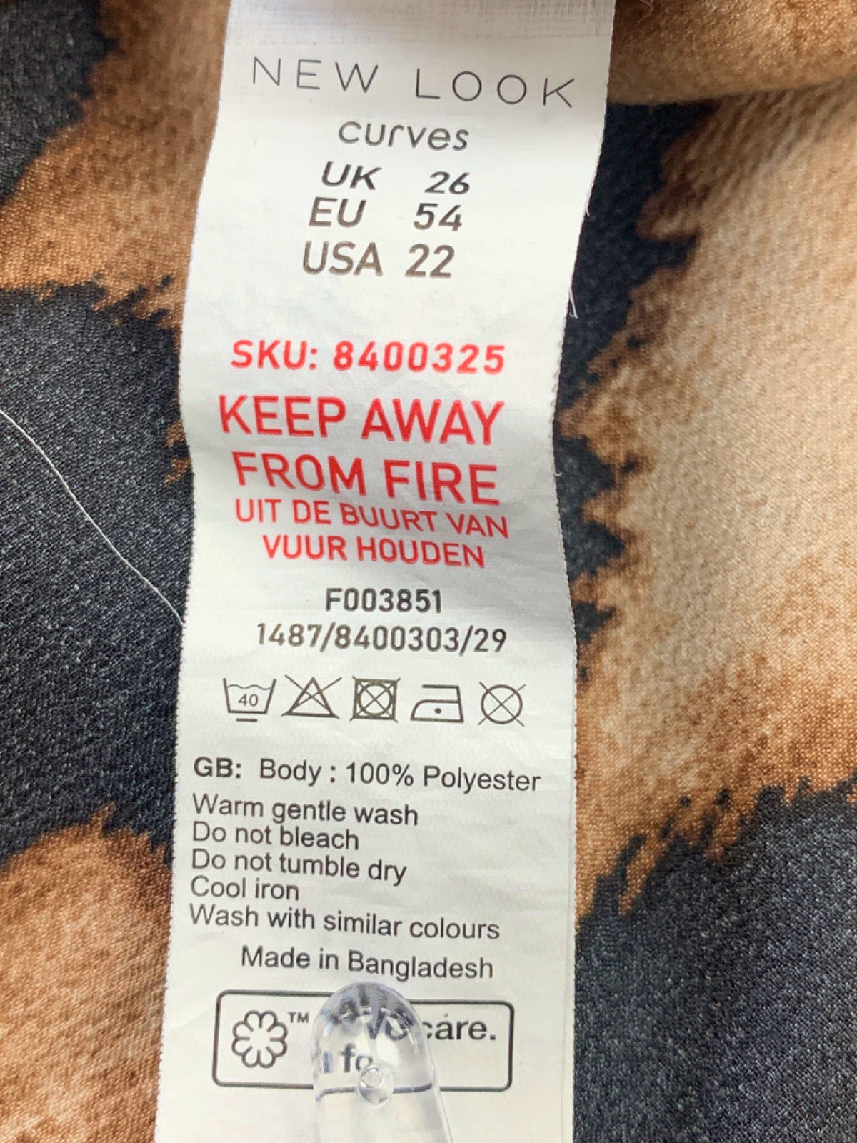 New Look Brown Leopard Print Shirt UK 26