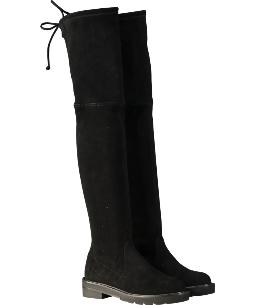 Stuart Weitzman Lowland Suede Over The Knee Boots, Black UK 4 EU 37 👠