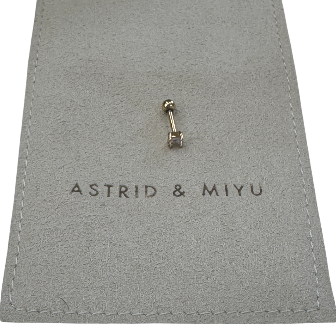 Astrid & Miyu Yellow 18k Gold Plated Silver Crystal Piercing Stud