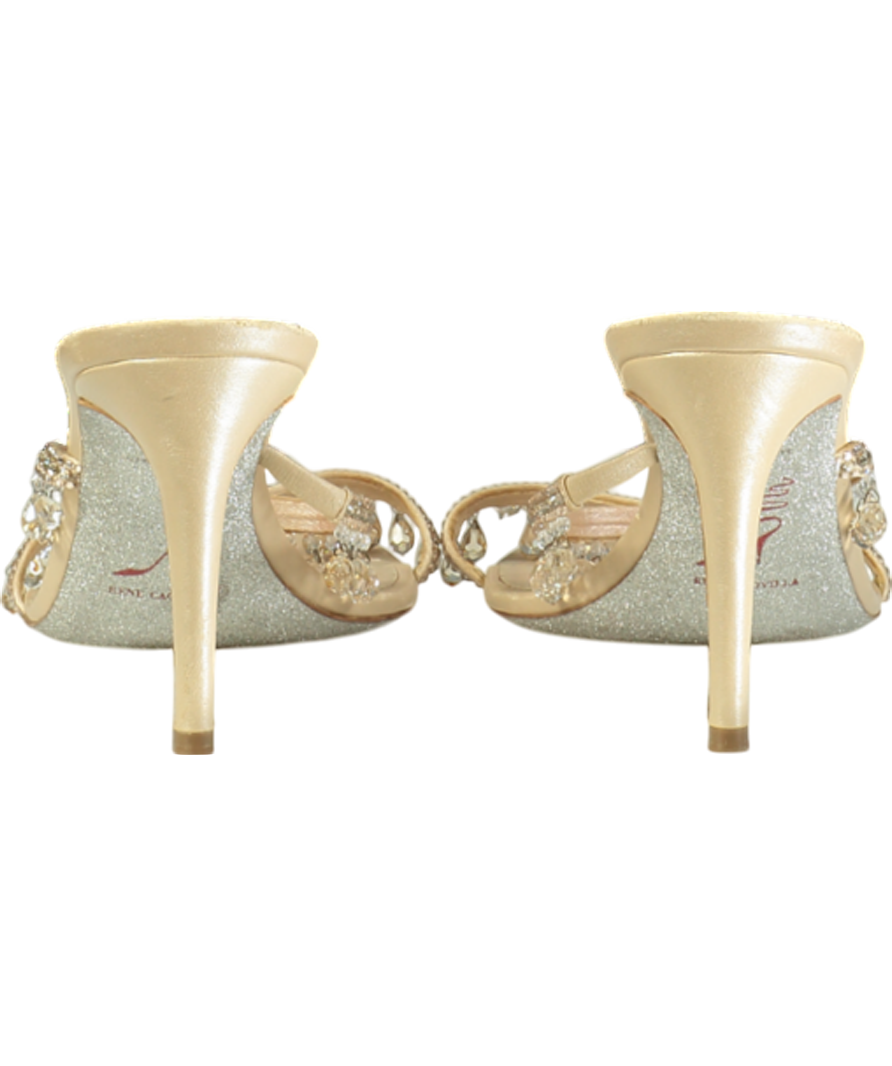 René Caovilla Nude 75mm Crystal-embellished Leather Mules UK 5.5 EU 38.5 👠