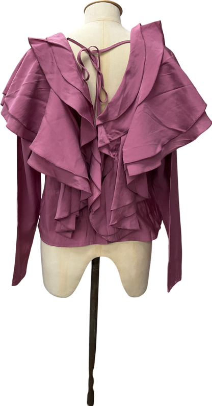 Very Pink Soft Ruffle Long Sleeve Blouse UK 16