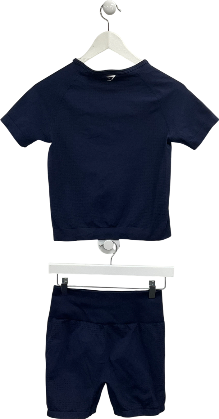 gymshark Blue Vital Seamless Shorts And Top UK L