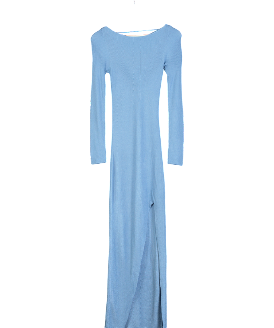 NA-KD Blue X Hanna Schonberg  Lacing Detail Knit Maxi Dress UK S
