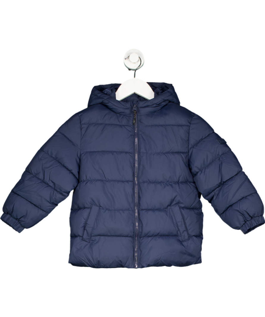 MANGO Blue Hood Quilted Coat 6 Years