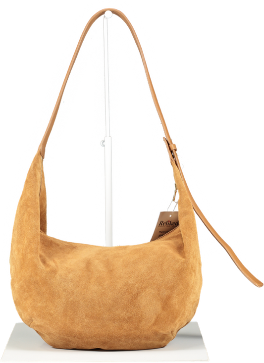 Arket Brown Mid Size Suede Shoulder Bag One Size
