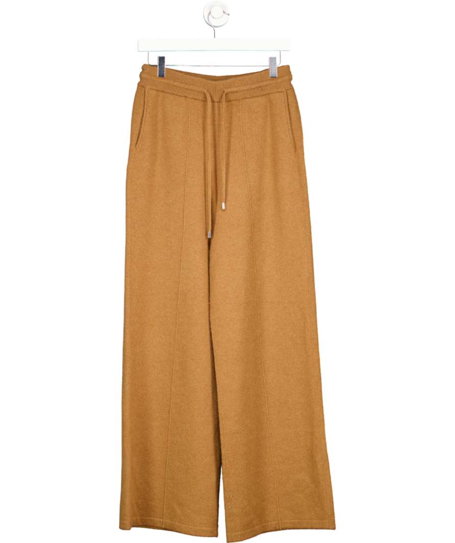 Lily Silk Brown Fluid Cashmere Sweatpants UK 12