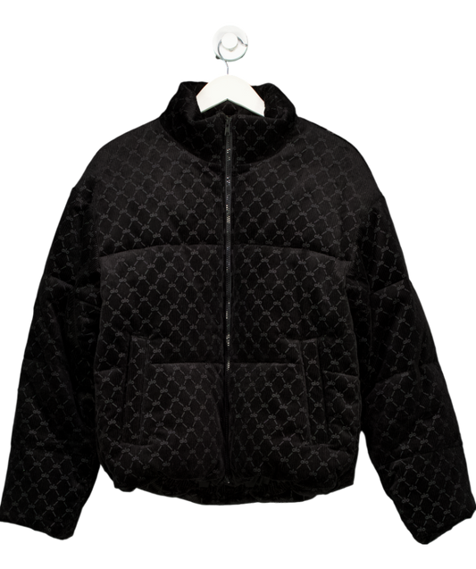 alo yoga Black Debossed Corduroy Puffer Jacket UK S