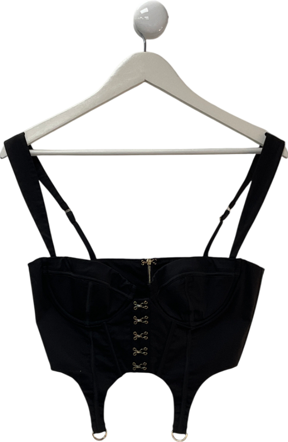 Oh Polly Black Cropped Bustier Corset UK 10