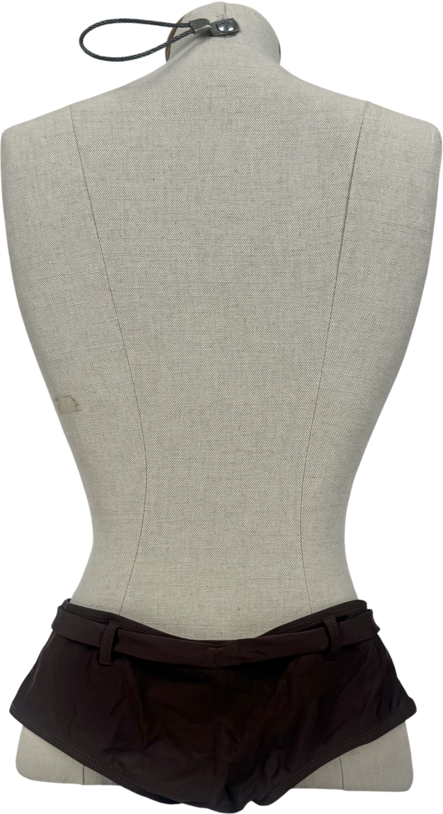 Motelrocks Brown Avi Swim Shorts With Belt UK XS