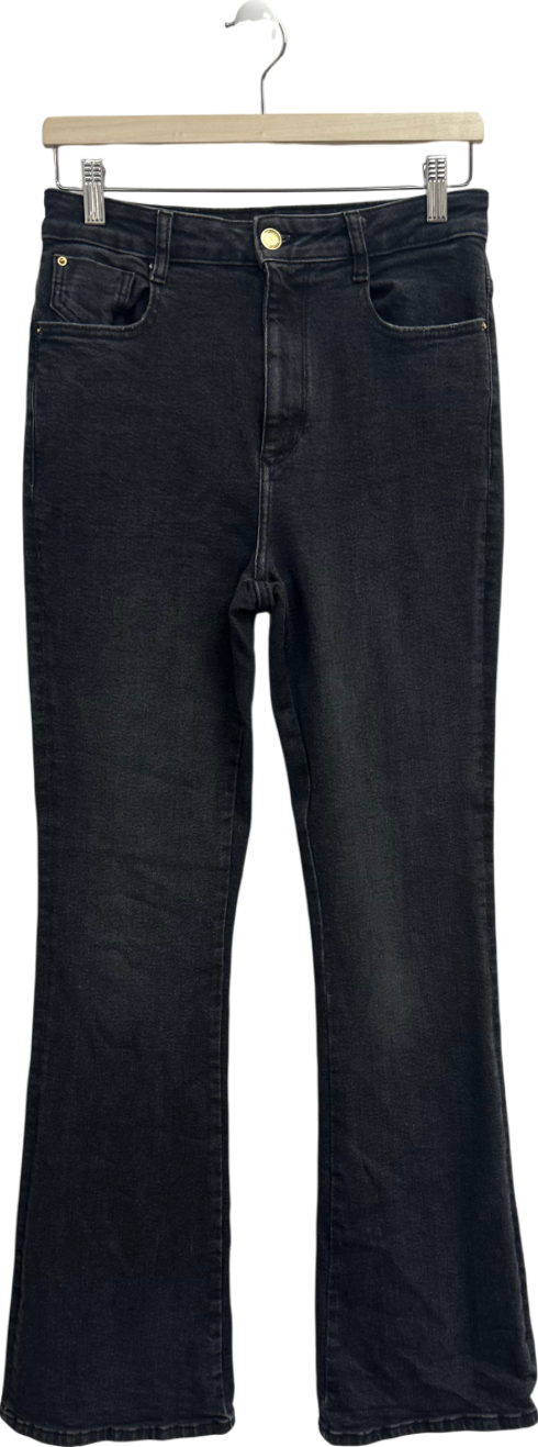 ZARA Grey Z1975 Flared High-waist Jeans UK 6