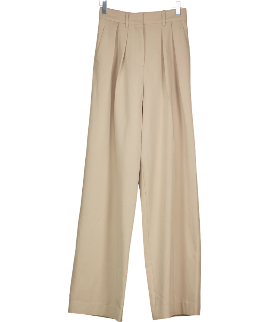 BOA Beige Clean Cut Double Pleat Trousers UK XS