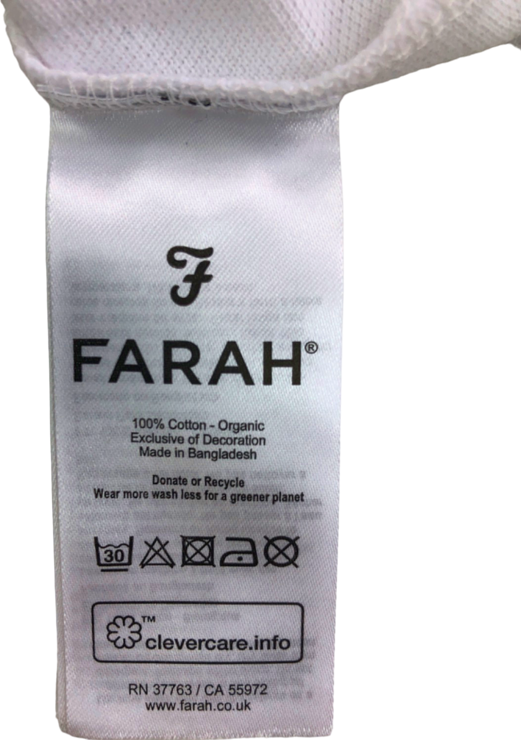 Farah White Blanes SS Polo UK XL