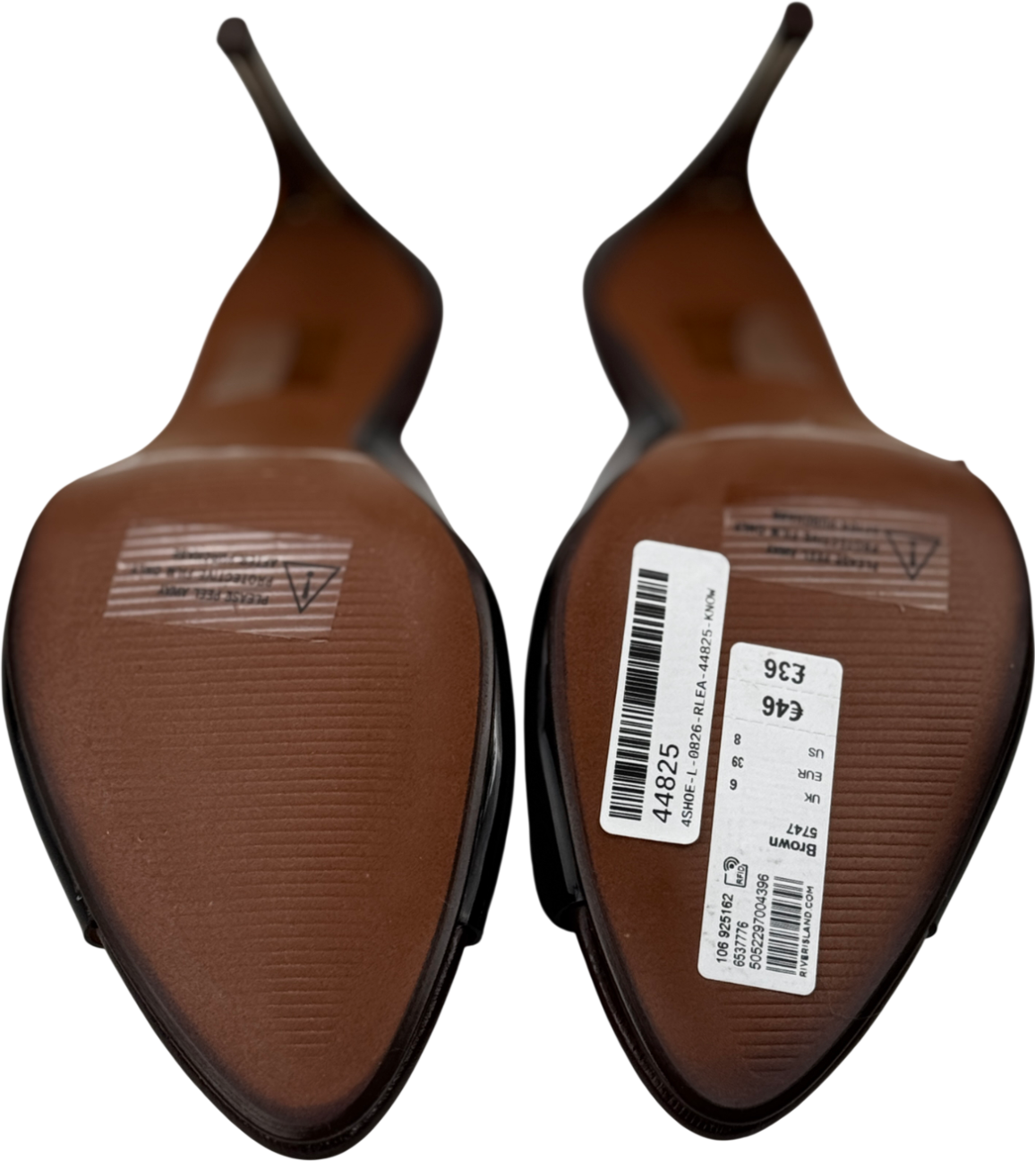 River Island Studio Brown Perspex Mule Heeled Sandals UK 6 EU 39 👠