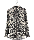 Dolce & Gabbana Black Leopard Print Martini-fit Silk Shirt UK M