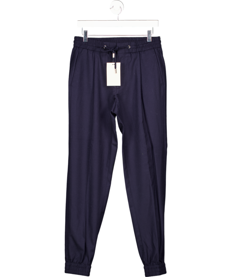 SuitSupply Blue Navy Blue Pure Wool Ames Drawstring Trousers W30