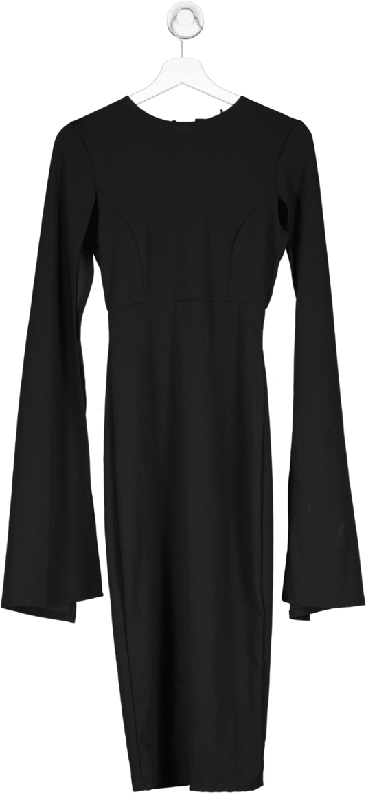 boohoo Black Tall Cape Sleeve Midi Bodycon Dress UK 8