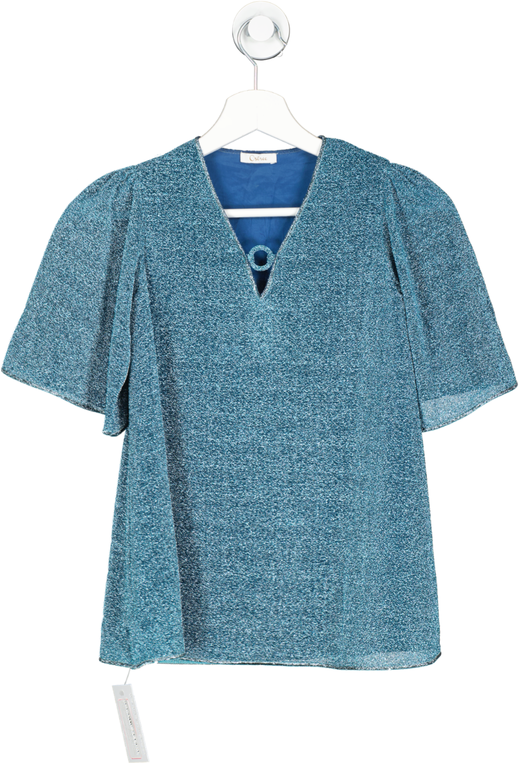 Oséree Blue Glitter V Neck Cover Up Dress  2 -4Years