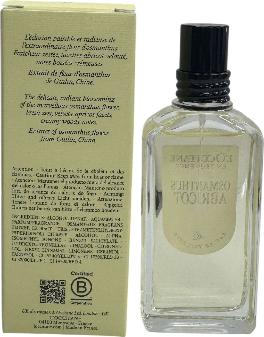 L'Occitane Osmanthus Abricot Eau De Toilette 50ml