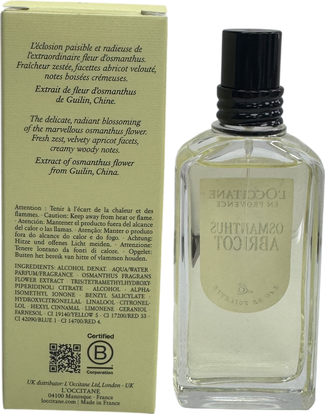 L'Occitane Osmanthus Abricot Eau De Toilette 50ml