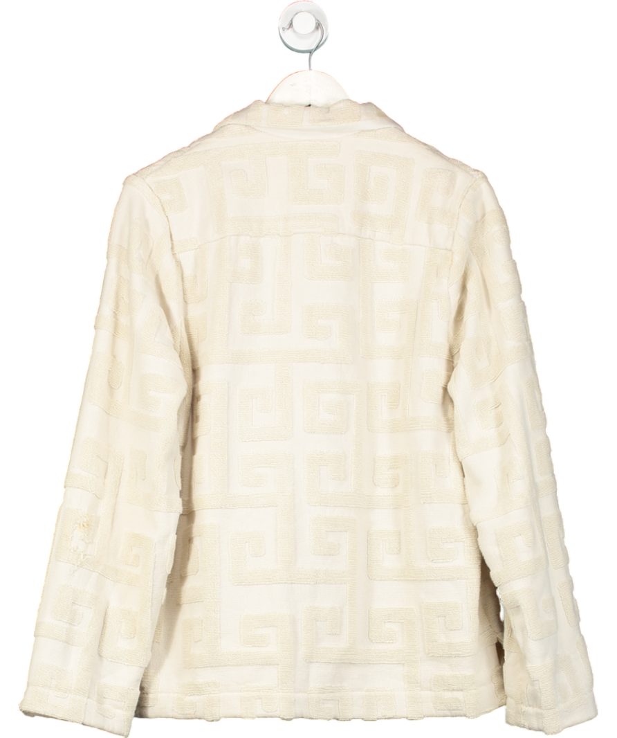Lucy Folk Beige Towelling Shirt Jacket UK XS