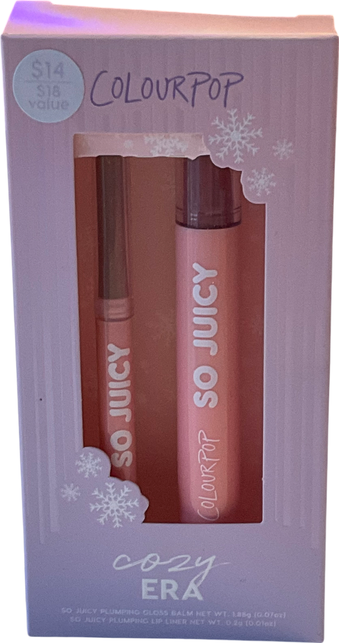 colourpop Cozy Era Nude Plumping Gloss Balm & Lip Liner Kit 1.8