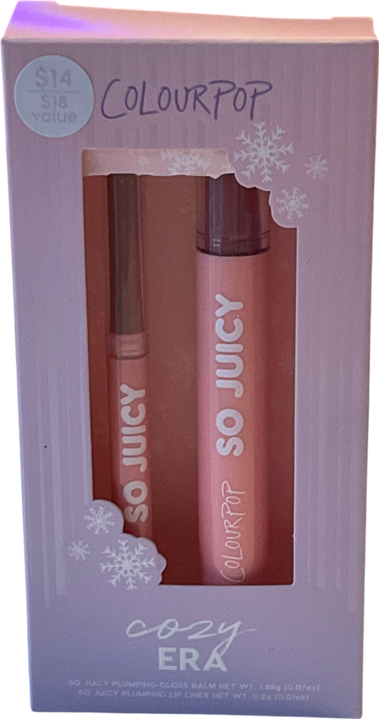 colourpop Cozy Era Nude Plumping Gloss Balm & Lip Liner Kit 1.8