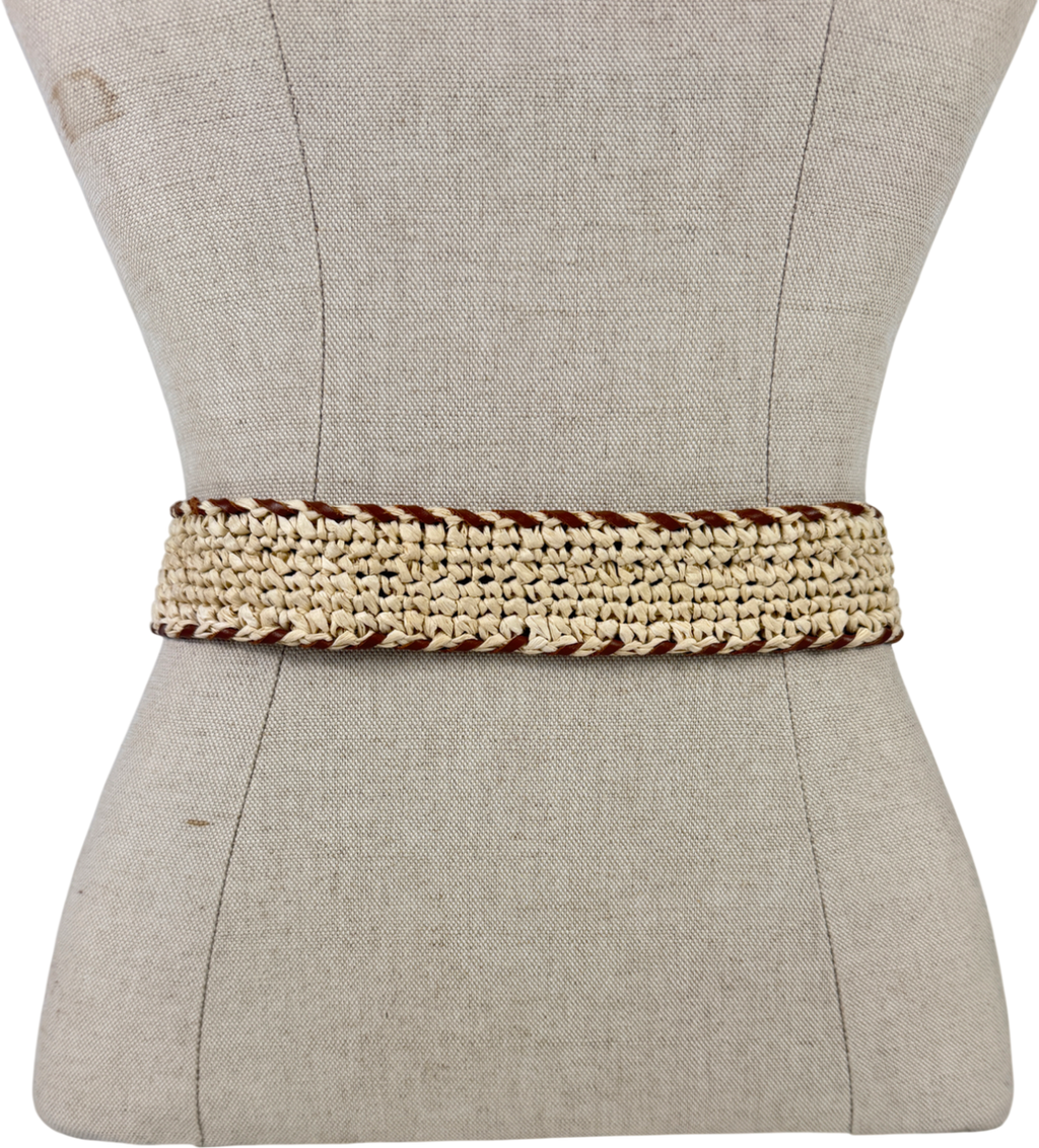 Hobbs Brown Abbie Raffia Belt UK S