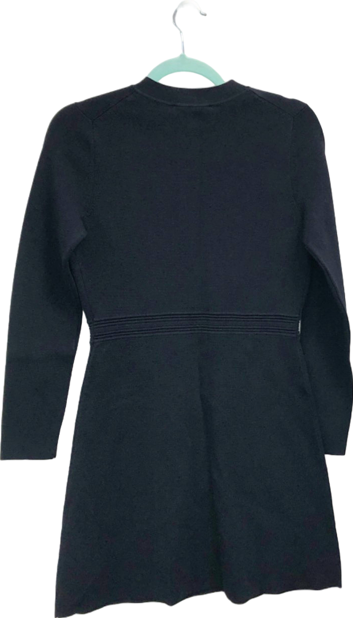 Forever New Black Dress with Gold Button Accents Size UK 8