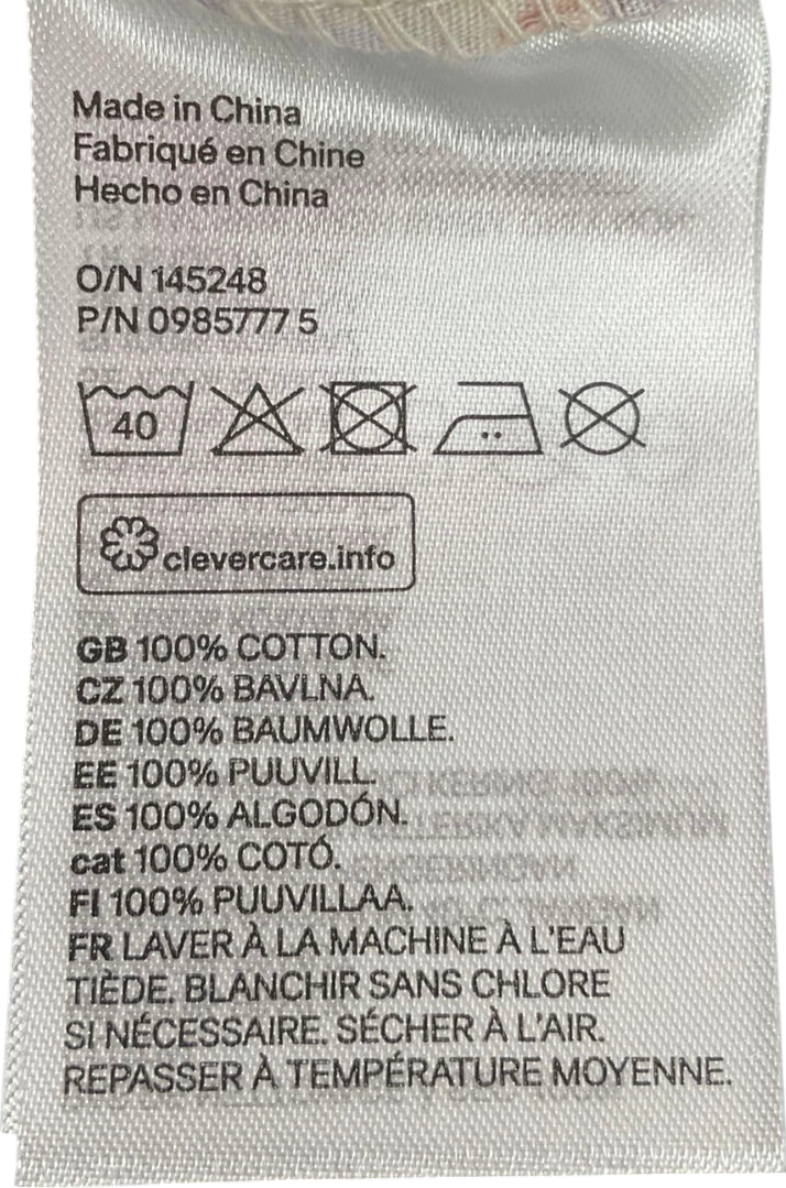 H&M Multicoloured Smocked Cotton Dress UK XS