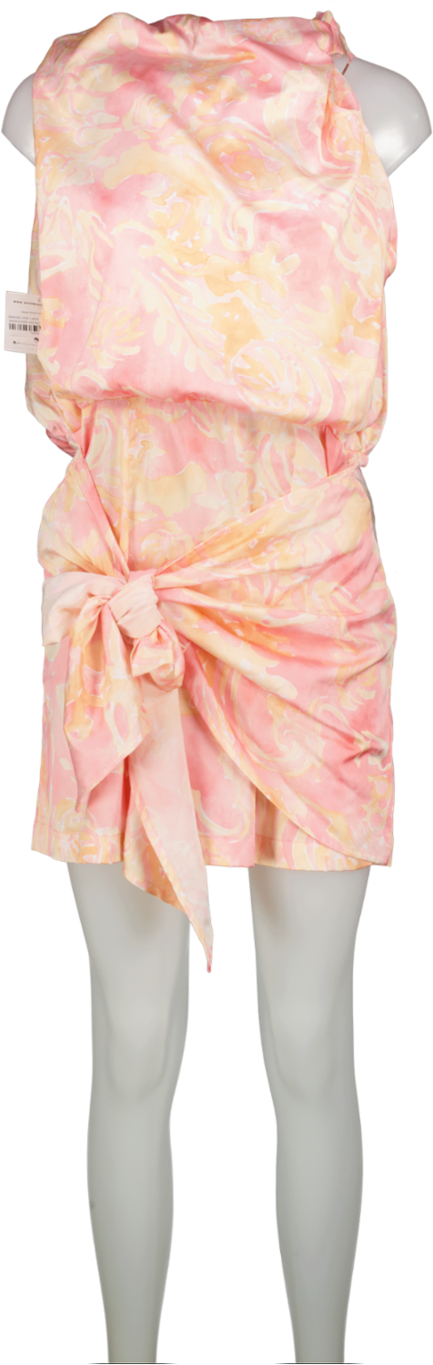 beach city Pink Harper Dress Coral Print Dress UK M