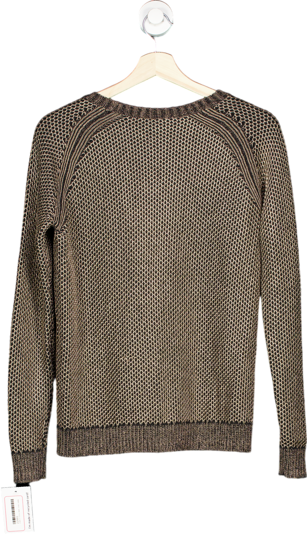 Maje Brown Metallic Knit Jumper Sz2 UK 10