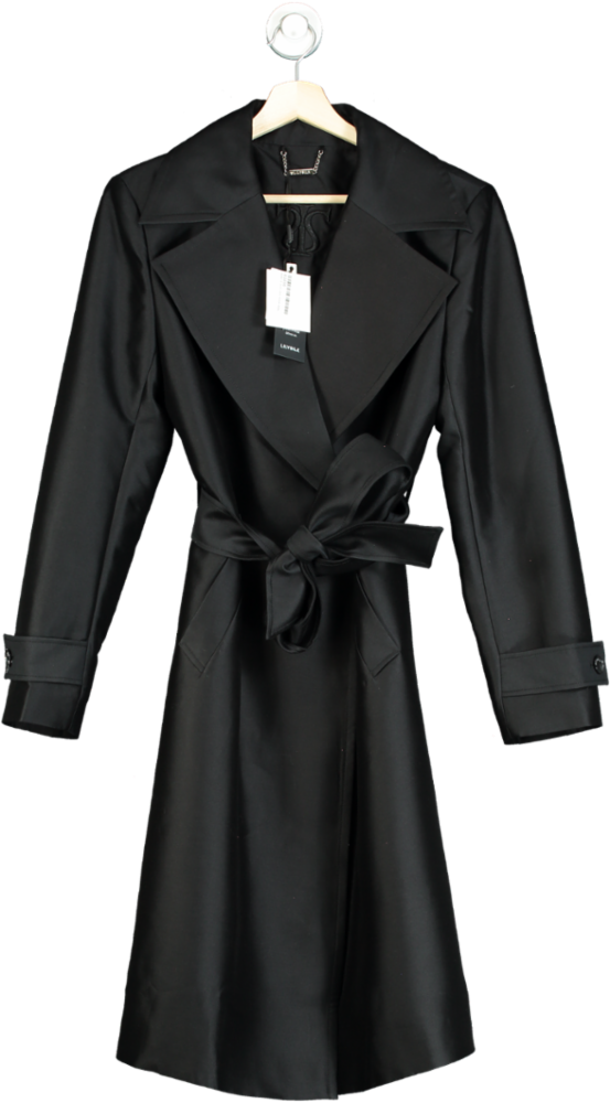 LilySilk Black Trench Coat UK S
