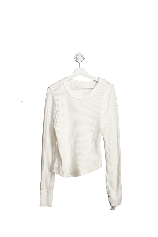 We The Free Cream Textured Long Sleeve Top UK XL