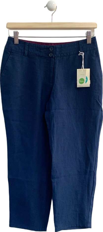 Boden Navy Linen Trousers UK 6