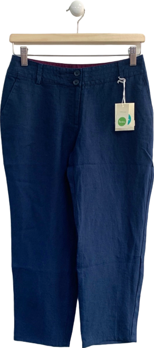Boden Navy Linen Trousers UK 6