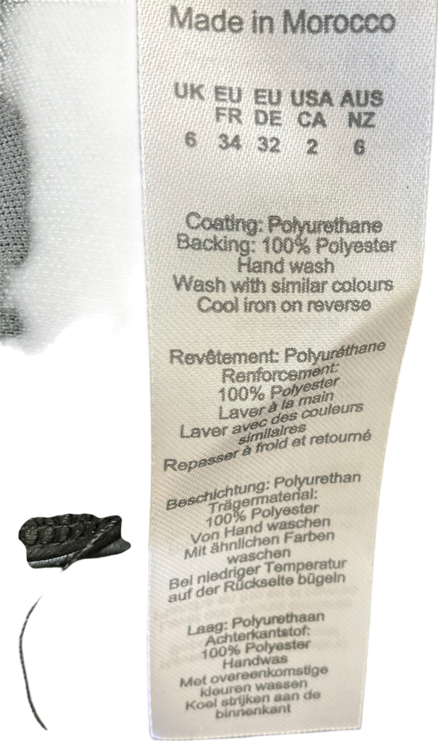 PrettyLittleThing Black Faux Leather Back Strap  Crop Top UK 6