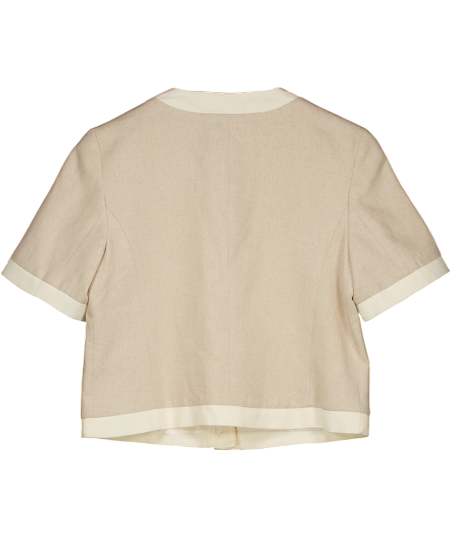 ZARA Cream / Beige Linen Jacket With Gold Buttons UK S