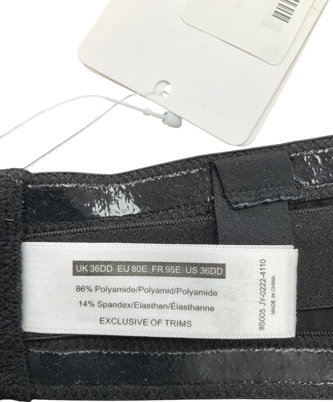 Melenca Black Push Up Strapless Bra UK 36DD