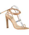Ego Nude Patent Tie Up Stiletto Heeled Sandals UK 6 EU 39 👠