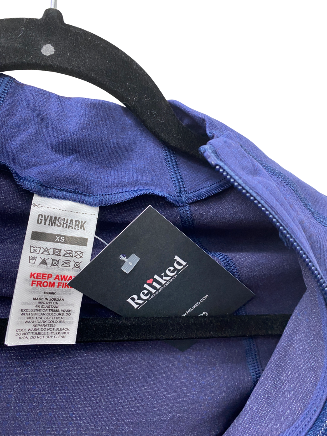 gymshark Blue Vital Seamless Tight Tracktop UK XS