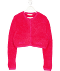 Magda Butrym Pink Chenille Crochet Blazer In Fuchsia Fr34 UK 6